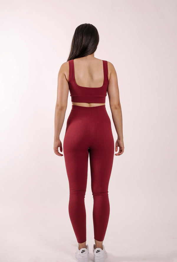 Ribbed Luniar leggings - merlot